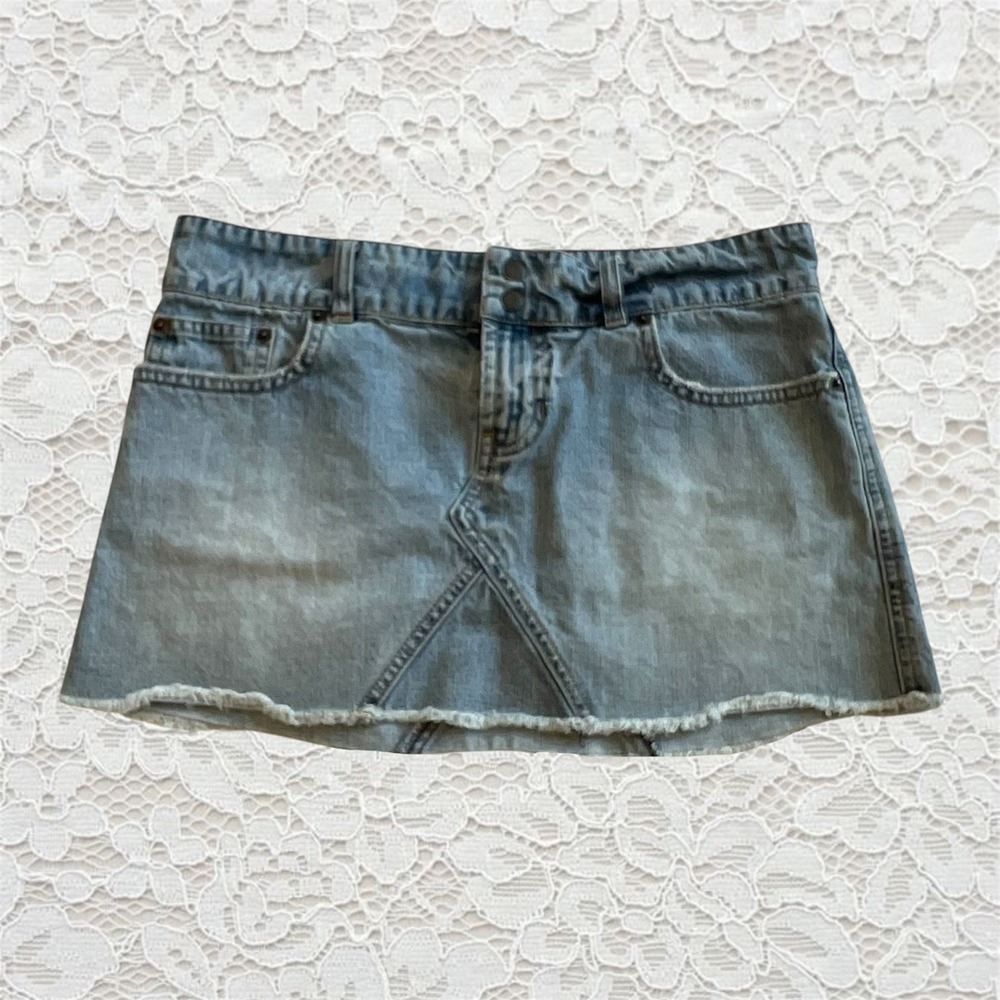 vintage abercrombie & fitch low rise denim mini skirt